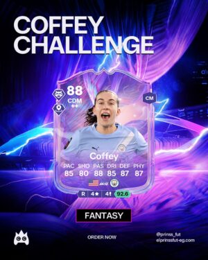 Prinssfut card challengs Fantasy Coffey